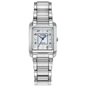 Citizen Women's Classic Eco-Drive Silver Stainless Steel Watch 22 MM EW5600-52D
